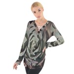 Succulent Green Pink Rosettes Tie Up Tee