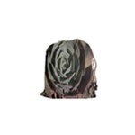Succulent Green Pink Rosettes Drawstring Pouches (XS) 