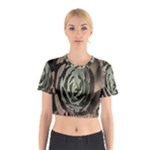 Succulent Green Pink Rosettes Cotton Crop Top