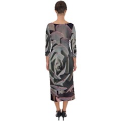 Quarter Sleeve Midi Bodycon Dress 
