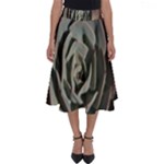Succulent Green Pink Rosettes Perfect Length Midi Skirt