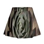 Succulent Green Pink Rosettes Mini Flare Skirt
