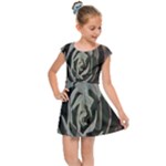 Succulent Green Pink Rosettes Kids Cap Sleeve Dress