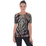 Succulent Green Pink Rosettes Short Sleeve Top