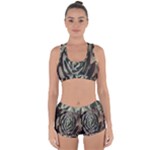 Succulent Green Pink Rosettes Racerback Boyleg Bikini Set