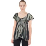 Succulent Green Pink Rosettes Lace Front Dolly Top