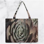 Succulent Green Pink Rosettes Zipper Medium Tote Bag