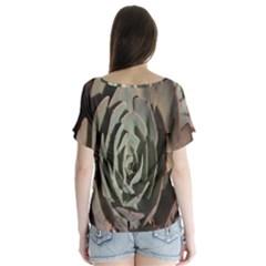 V-Neck Flutter Sleeve Top 
