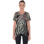 Succulent Green Pink Rosettes Cut Out Side Drop Tee