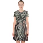 Succulent Green Pink Rosettes Adorable in Chiffon Dress