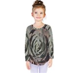 Succulent Green Pink Rosettes Kids  Long Sleeve Tee