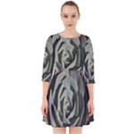 Succulent Green Pink Rosettes Smock Dress