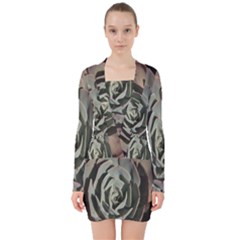 V-neck Bodycon Long Sleeve Dress 