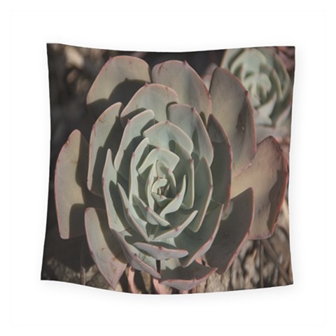 Succulent Green Pink Rosettes Square Tapestry (Small) from ArtsNow.com
