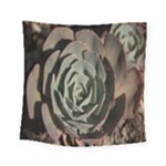 Succulent Green Pink Rosettes Square Tapestry (Small)