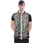 Succulent Green Pink Rosettes Men s Puffer Vest