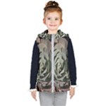 Succulent Green Pink Rosettes Kid s Hooded Puffer Vest