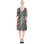 Succulent Green Pink Rosettes Wrap Up Cocktail Dress