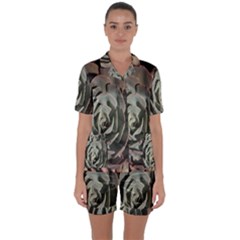 Satin Short Sleeve Pajamas Set 