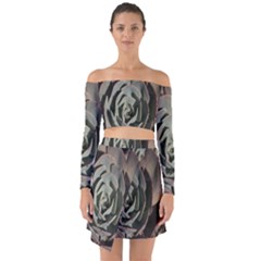 Off Shoulder Top with Skirt Set 