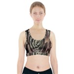 Succulent Green Pink Rosettes Sports Bra With Pocket
