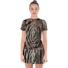 Drop Hem Mini Chiffon Dress 