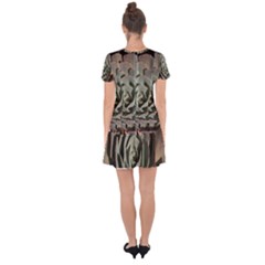 Drop Hem Mini Chiffon Dress 
