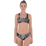 Succulent Green Pink Rosettes Criss Cross Bikini Set