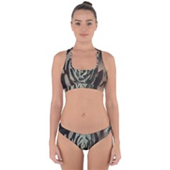 Succulent Green Pink Rosettes Cross Back Hipster Bikini Set from ArtsNow.com