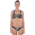Succulent Green Pink Rosettes Cross Back Hipster Bikini Set