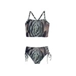 Succulent Green Pink Rosettes Girls  Tankini Swimsuit