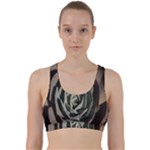 Succulent Green Pink Rosettes Back Weave Sports Bra