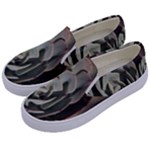Succulent Green Pink Rosettes Kids  Canvas Slip Ons