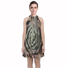 Velvet Halter Neckline Dress  