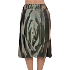 Velvet Flared Midi Skirt 
