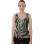 Succulent Green Pink Rosettes Velvet Tank Top