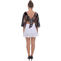 Tie Back Butterfly Sleeve Chiffon Top 