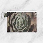 Succulent Green Pink Rosettes Canvas Cosmetic Bag (Medium)