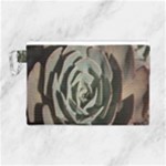 Succulent Green Pink Rosettes Canvas Cosmetic Bag (Large)