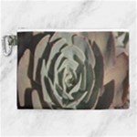 Succulent Green Pink Rosettes Canvas Cosmetic Bag (XL)