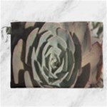 Succulent Green Pink Rosettes Canvas Cosmetic Bag (XXL)