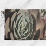 Succulent Green Pink Rosettes Canvas Cosmetic Bag (XXXL)