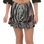 Succulent Green Pink Rosettes Fishtail Mini Chiffon Skirt