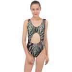 Succulent Green Pink Rosettes Center Cut Out Swimsuit