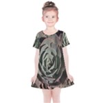Succulent Green Pink Rosettes Kids  Simple Cotton Dress