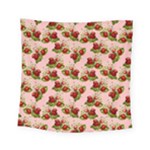 vintage strawberries Square Tapestry (Small)