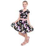 Black Magic Unicorn Prints Kids  Short Sleeve Dress