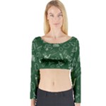 back to school doodles Long Sleeve Crop Top
