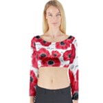 love poppies Long Sleeve Crop Top
