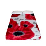 love poppies Fitted Sheet (Full/ Double Size)